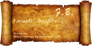 Faragó Baján névjegykártya